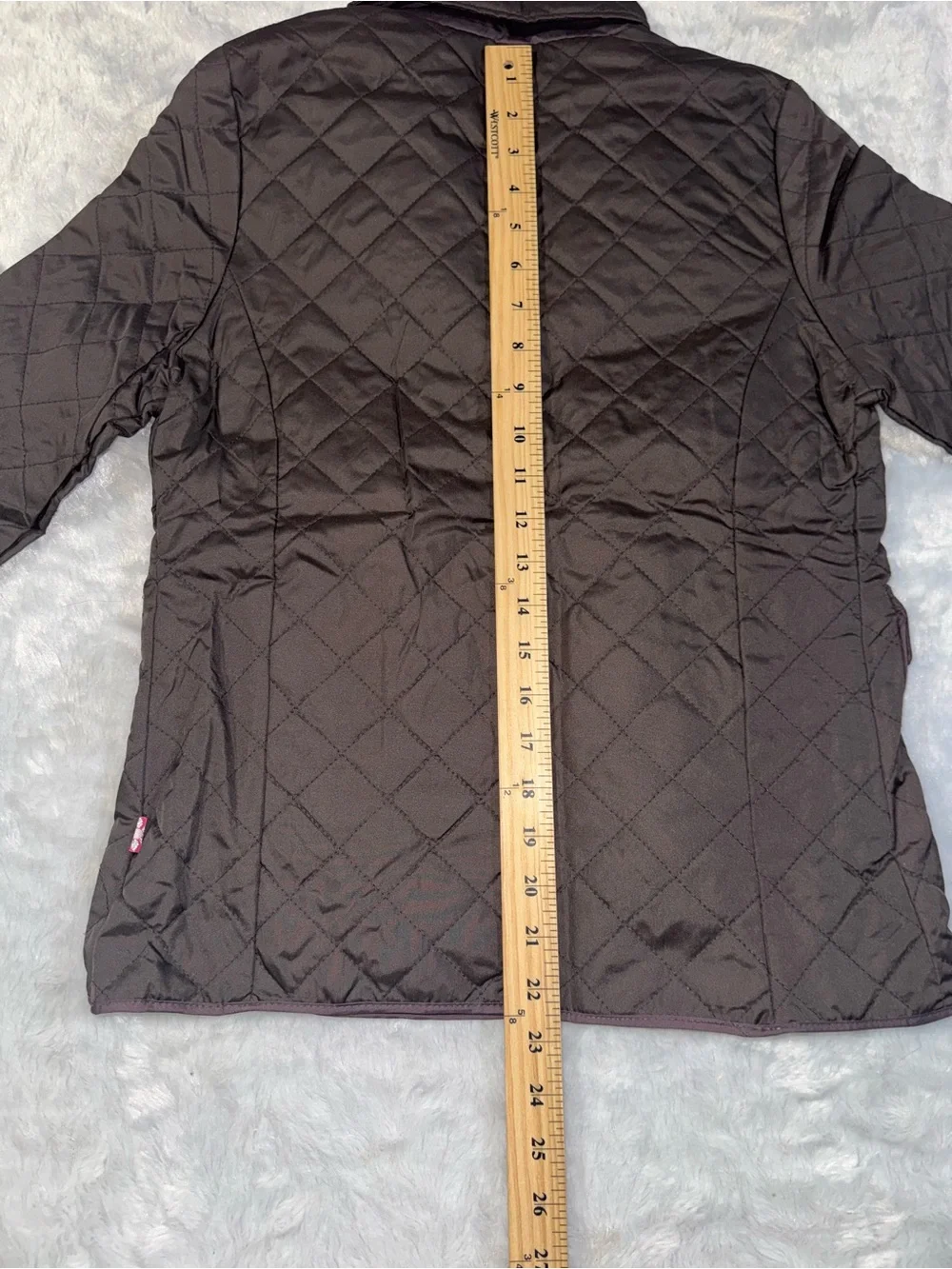 Kids Quilted Black Puffer Jacket with Button Closure and Patch Pockets